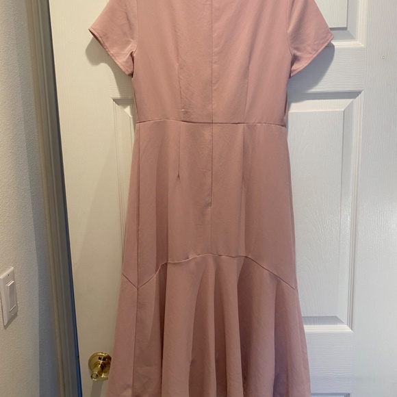 Avec Les Filles Petal Pink Knee Length High Low Flounce Dress -  Size 6 - Picture 4 of 12